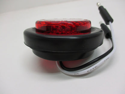 (10) Red 2 inch Round LED Truck Trailer Side Marker Clearance Lights / Grommet