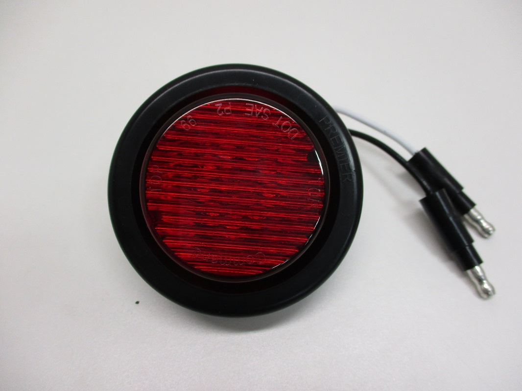 (50) Red 2 inch Round LED Truck Trailer Side Marker Clearance Lights / Grommet