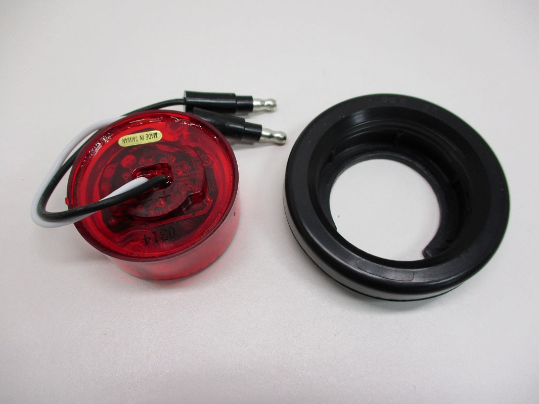 Red 2 inch Round LED Truck Trailer Side Marker Clearance Light / Grommet
