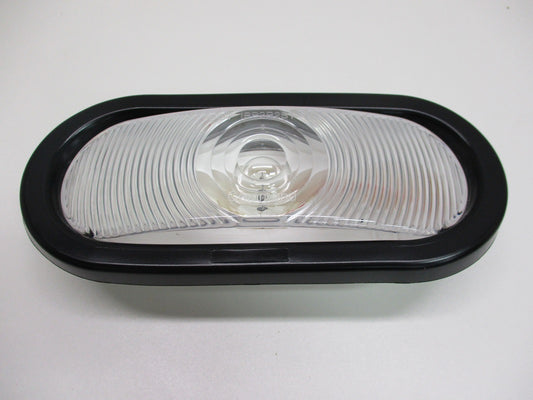 (50) Clear White 6 inch Oval Truck Trailer Reverse Back Up Lights / Grommets