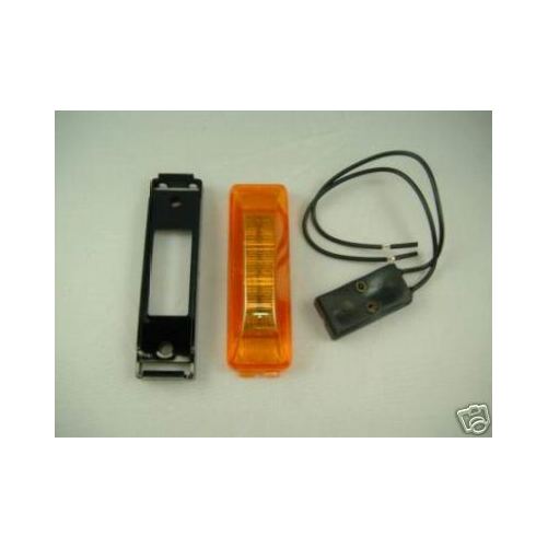 Amber 12 LED 3.75" Trailer Marker Clearance Light Kit / Black Bracket / Wires