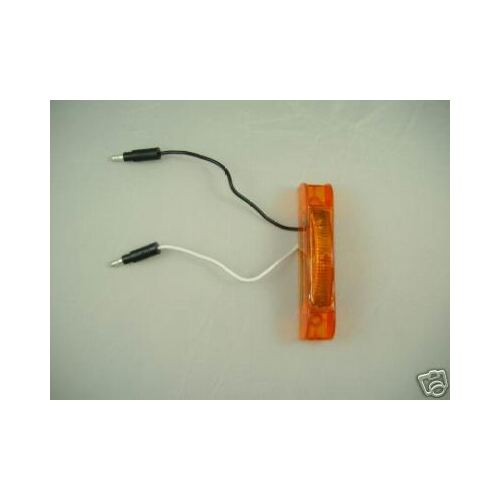 Amber 7 LED 4" Slim Truck Trailer Side Marker Clearance Light / Amber Lens
