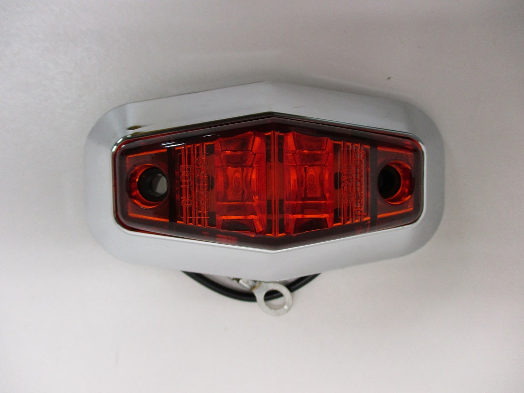 Amber LED Truck Camper Trailer Side Marker Clearance Light / Chrome Plastic Base