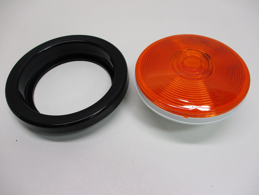 (50) Amber 4 inch Round Truck Trailer Camper Turn Signal Marker Lights /Grommets