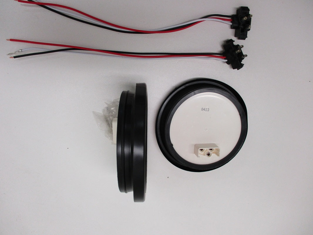 (2) 4 inch Round Amber LED Trailer Truck Park Running Turn Signal Light Kits