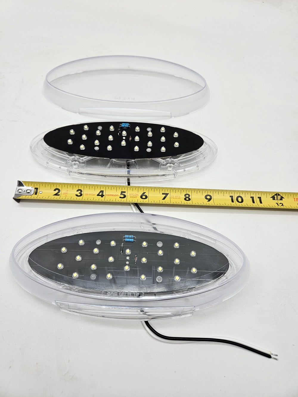(2) 9.5" Oval White LED RV Camper Trailer Reverse Lights / Clear Lens  White LED