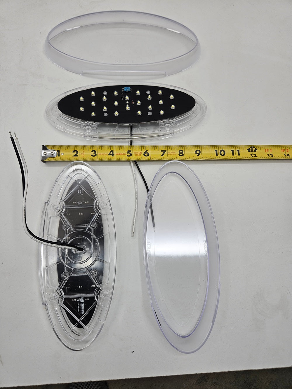 (2) 9.5" Oval White LED RV Camper Trailer Reverse Lights / Clear Lens  White LED
