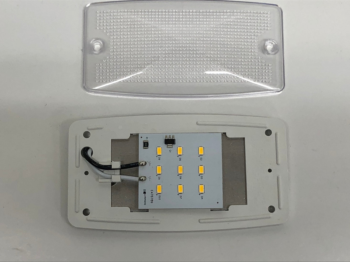 (1) 5.8"L x 3.1"W White 9 LED Interior Dome Light Camper RV Trailer Truck Bus