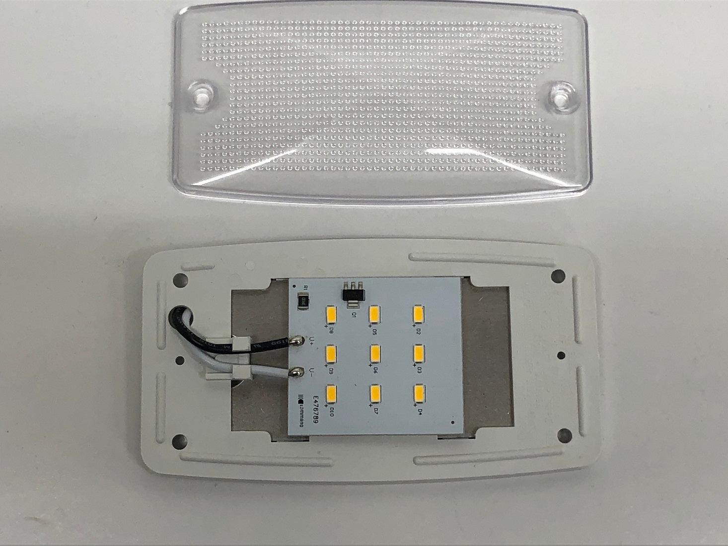 (1) 5.8"L x 3.1"W White 9 LED Interior Dome Light Camper RV Trailer Truck Bus