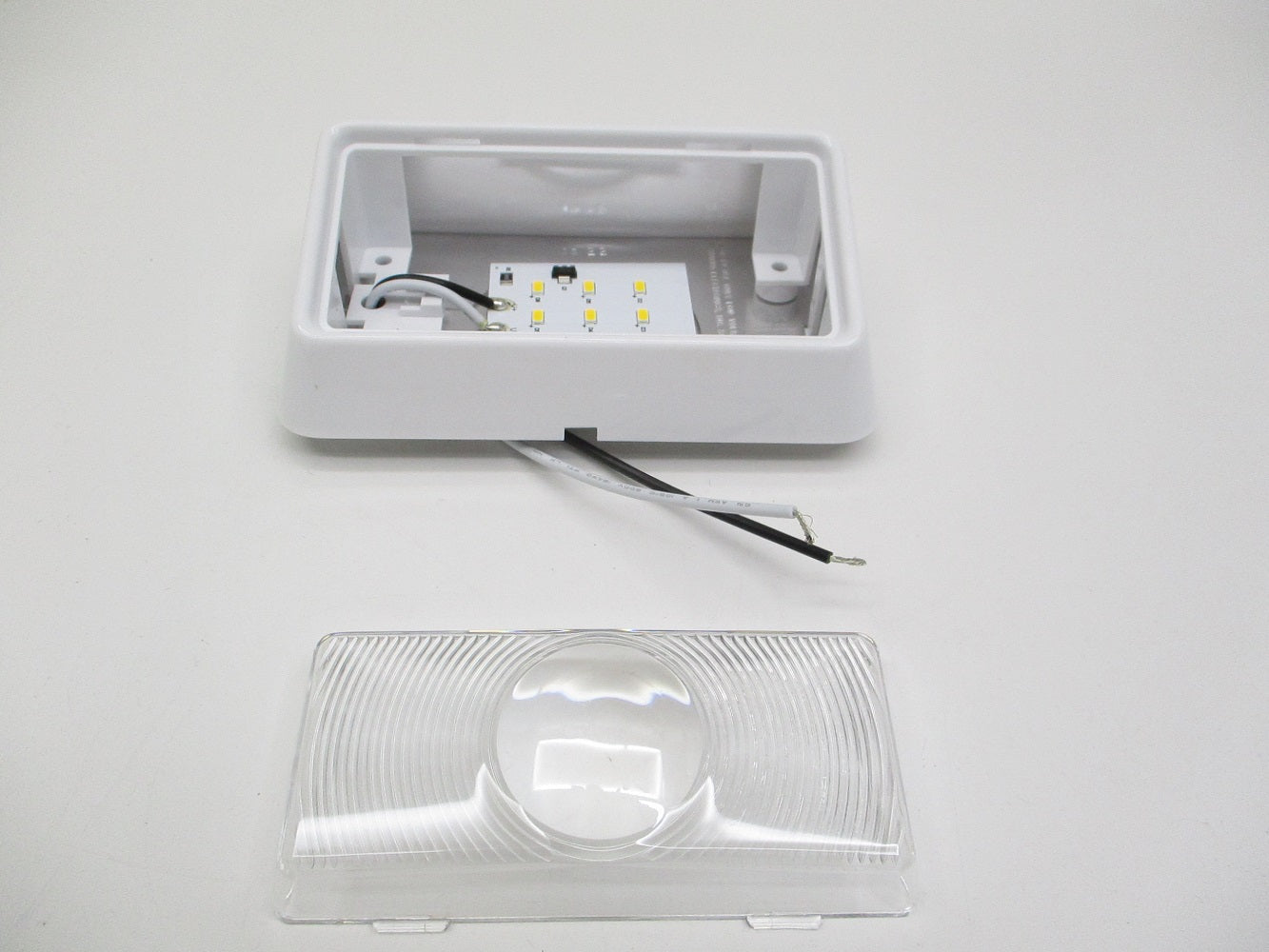White Clear LED 12V RV Camper Trailer Porch Security Light / Angled White Base