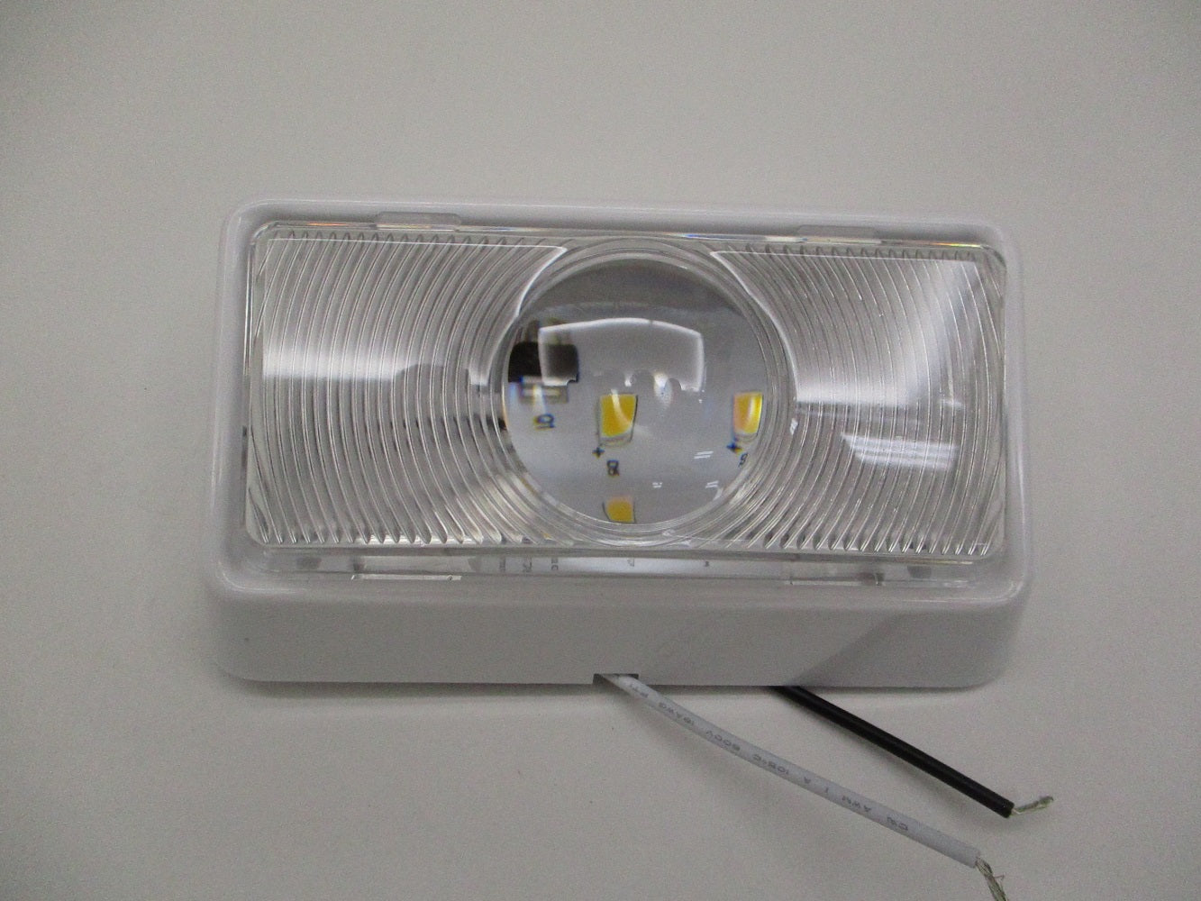 White Clear LED 12V RV Camper Trailer Porch Security Light / Angled White Base