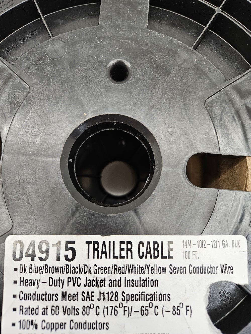 100' Roll 7 Way Trailer Truck Wiring Harness 4/14 Gauge 2/12 Gauge 1/10 Gauge