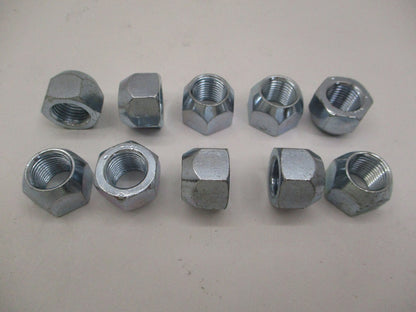 (10) Trailer Wheel Lug Nuts 1/2"x20x7/8"L  Zinc Plated Steel Open End Nuts 3/4"