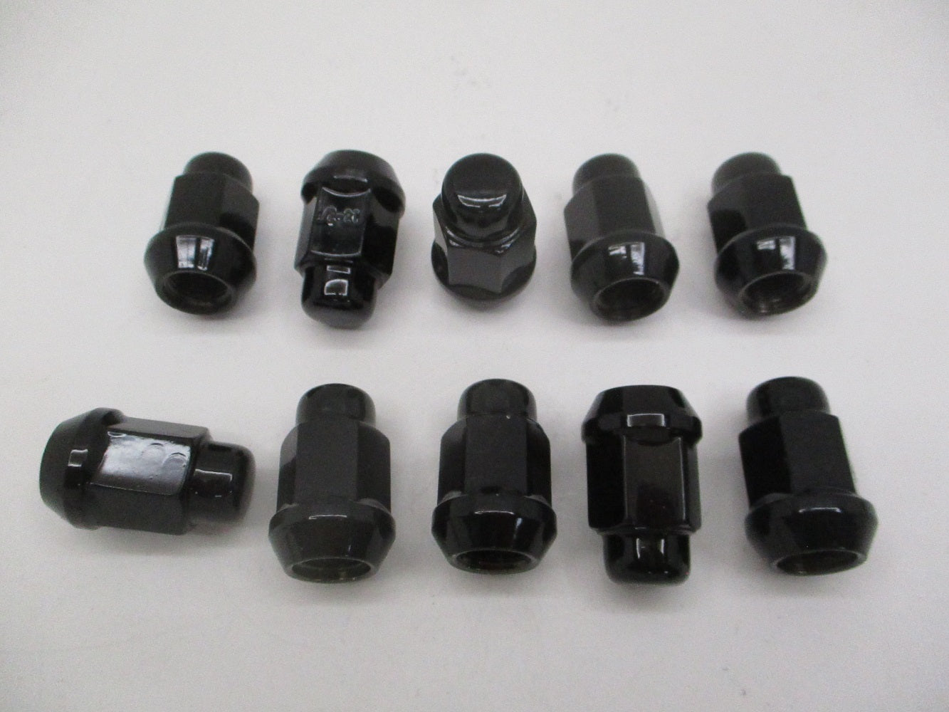 (10) Black Trailer Wheel Lug Nuts 1/2"x20x 1-3/8"L Steel Acorn Lug Nuts 3/4" Hex