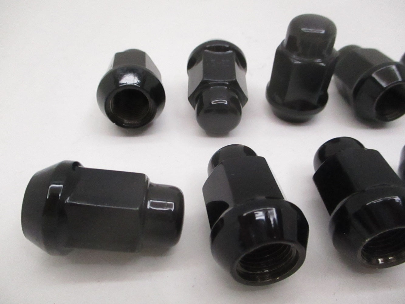 (10) Black Trailer Wheel Lug Nuts 1/2"x20x 1-3/8"L Steel Acorn Lug Nuts 3/4" Hex