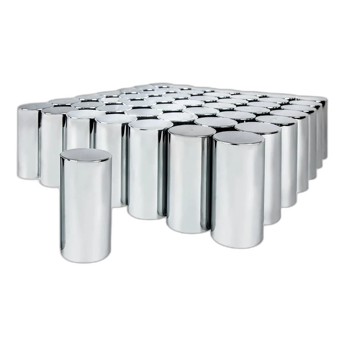 (60 Pack) 33MM X 4 1/4" TALL CYLINDER WHEEL NUT COVER - THREAD-ON SEMI TRUCK