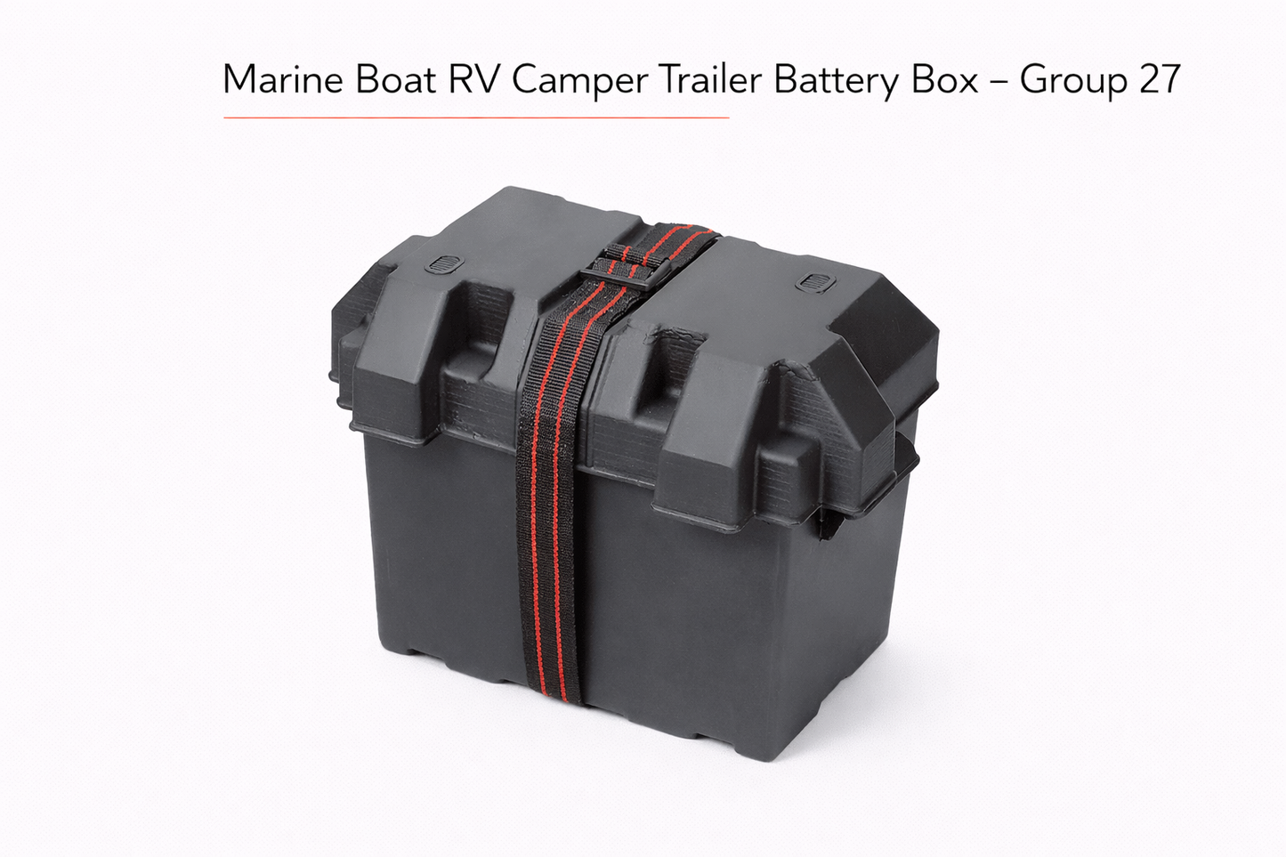 Marine Boat RV Camper Trailer Plastic Battery Box Tray Holder / Strap / Grp 27