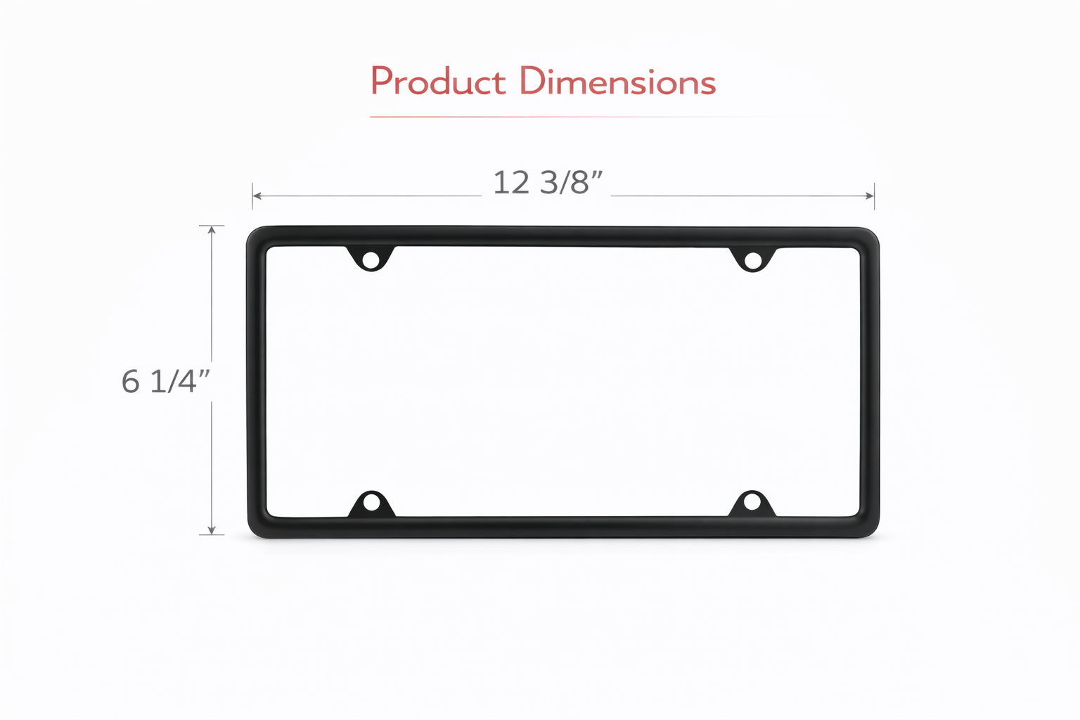 Black Metal Car Pickup Truck RV License Plate Tag Frame Holder / Full Size