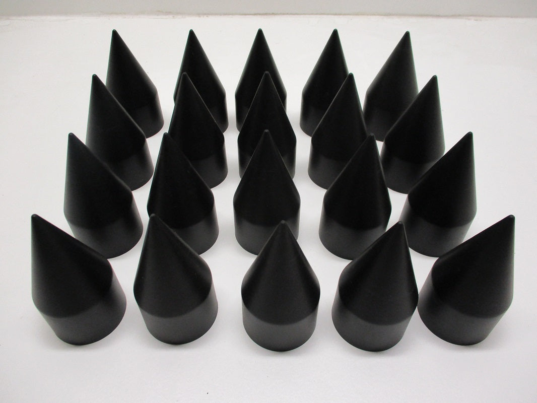 (20) Wheel Lugnut Black Plastic 33mm Thread On Spike Nut Covers Caps / 4 1/8"