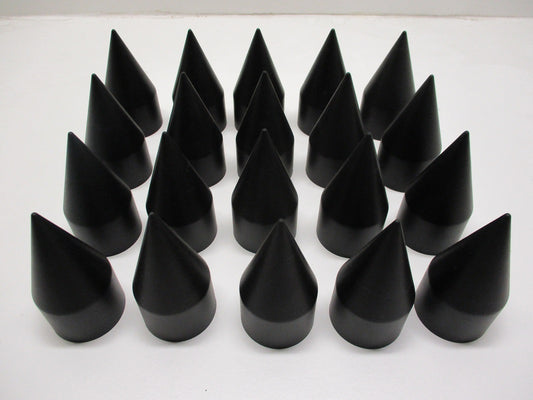 (20) Wheel Lugnut Black Plastic 33mm Thread On Spike Nut Covers Caps / 4 1/8"
