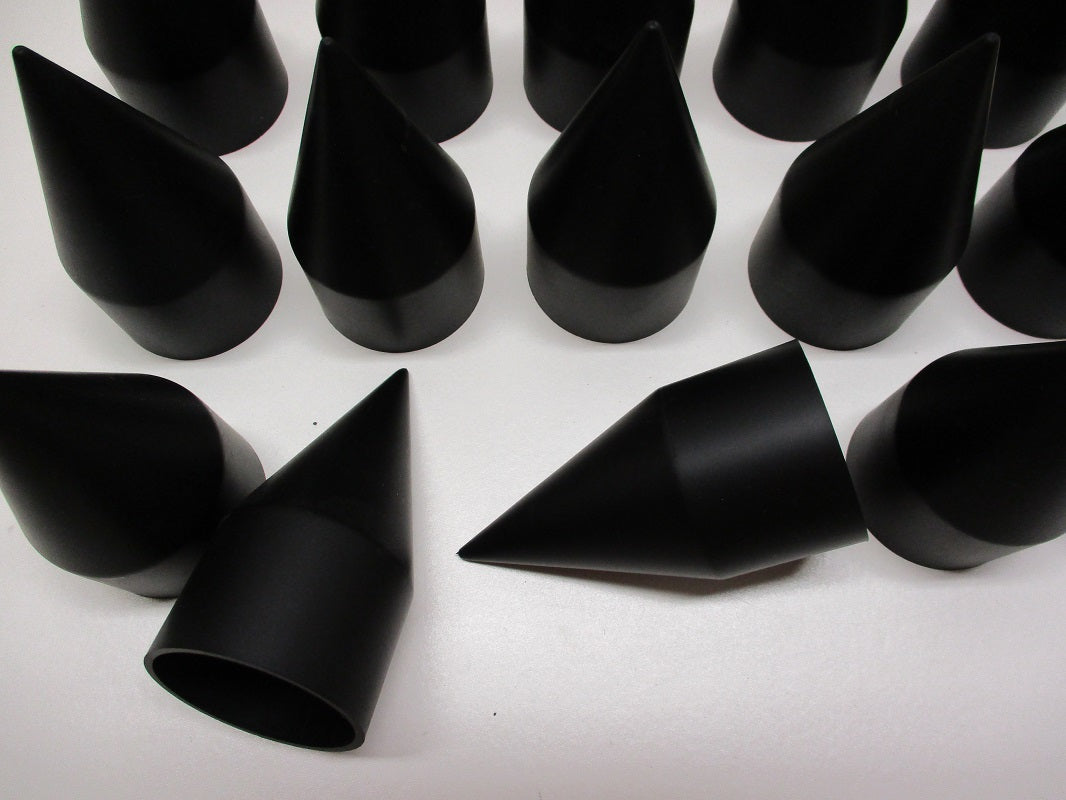 (20) Wheel Lugnut Black Plastic 33mm Thread On Spike Nut Covers Caps / 4 1/8"