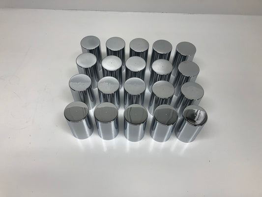33mm x 3-1/2" Chrome Plastic Cylinder Nut Cover - Thread-On (20/Pack) Truck Semi