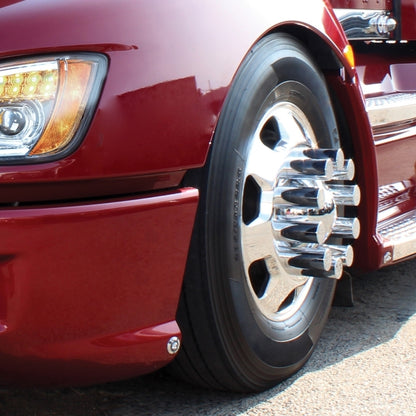 33mm x 3-1/2" Chrome Plastic Cylinder Nut Cover - Thread-On (60/Pack) Truck Semi