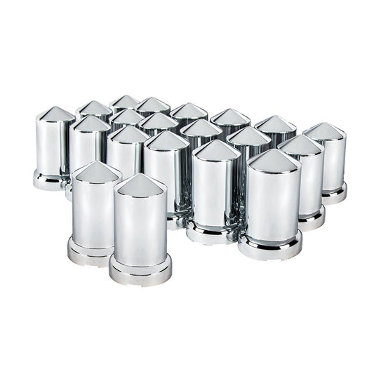 (20) 33mm X 3-3/16" Chrome Plastic Pointed Nut Covers With Flange - Push-On