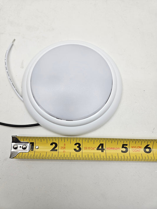 White LED Approx. 5" Round Low Profile Camper RV Bus Trailer Utility Dome Light