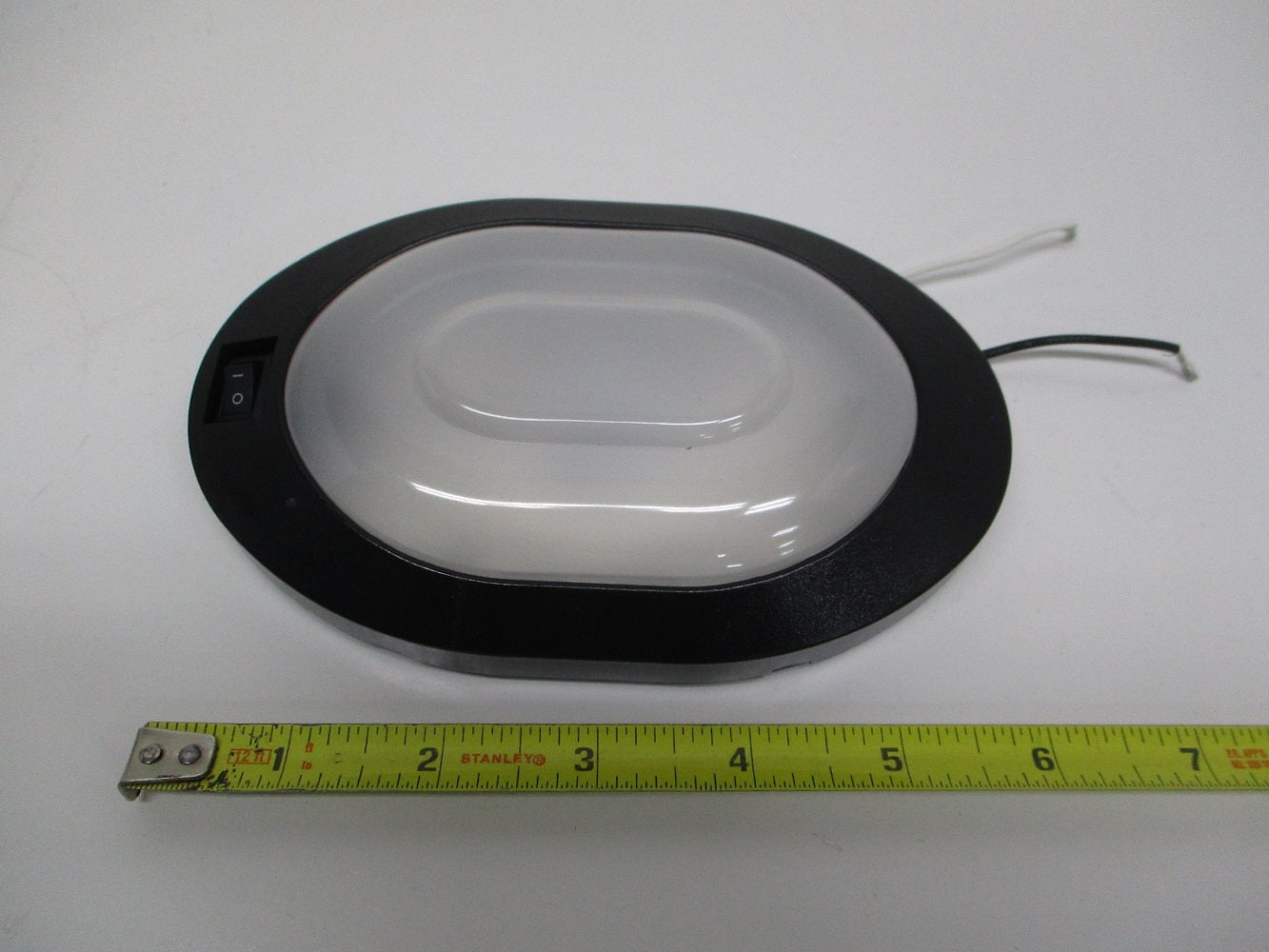 Small Black Oval LED 12V Camper RV Trailer Utility Dome Light / On Off Switch