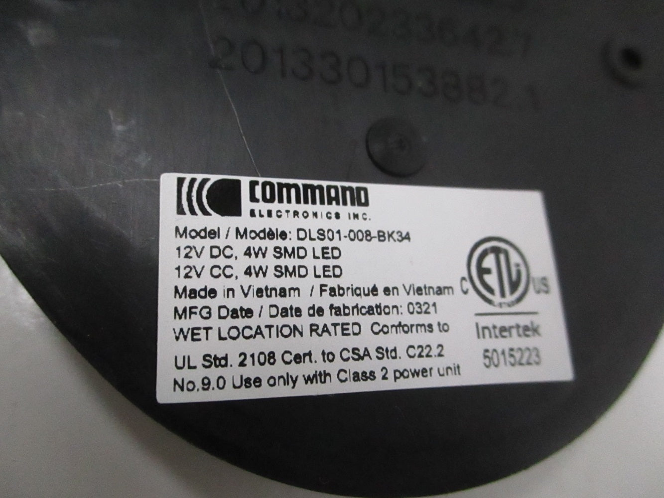 Small Black Oval LED 12V Camper RV Trailer Utility Dome Light / On Off Switch