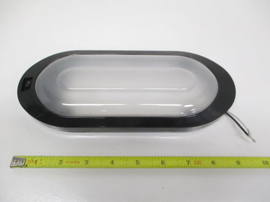 Large Black Oval LED 12V Camper RV Trailer Utility Dome Light / On Off Switch