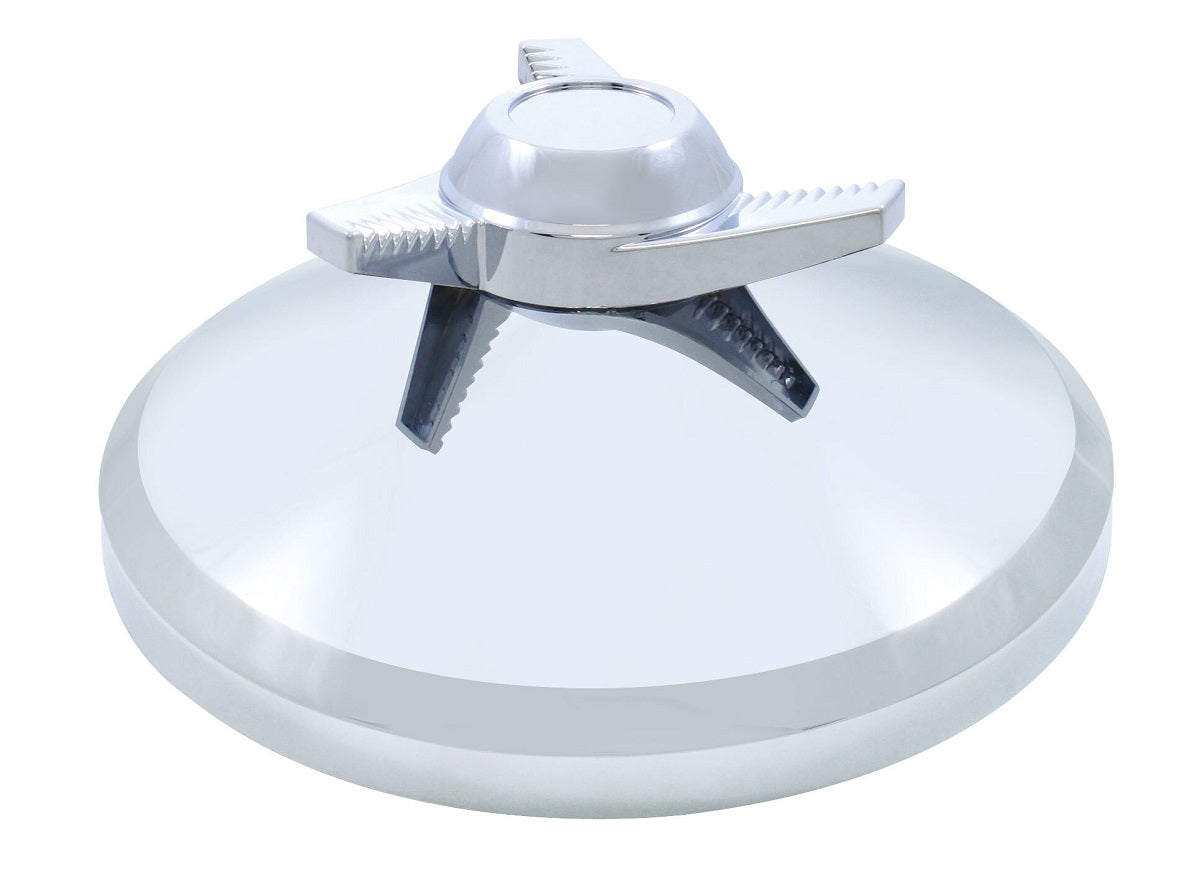 Chrome Rear Axle Cover Hub Cap With 3 Bar Left Swing Spinner