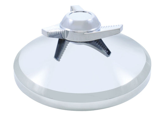 Chrome Rear Axle Cover Hub Cap With 3 Bar Left Swing Spinner