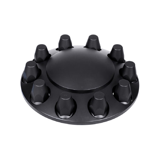 (2) - Matte Black Dome Front Axle Cover w/ 33mm Thread-on Nut Cover