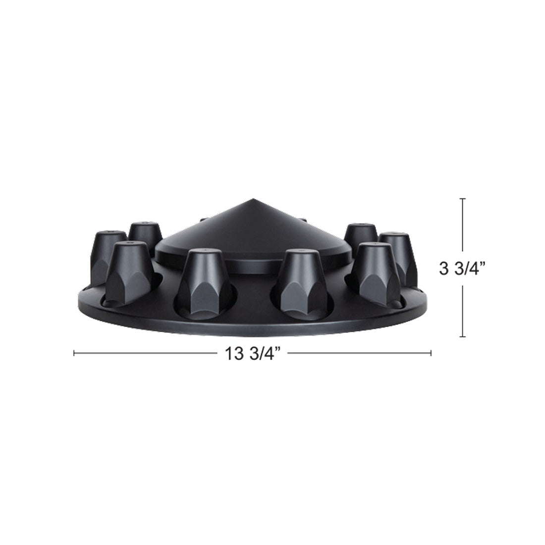 (2) - Matte Black Pointed Front Axle Cover w/ 33mm Thread-on Nut Cover