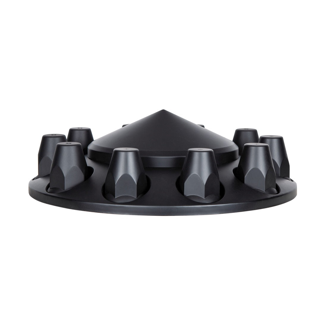 (2) - Matte Black Pointed Front Axle Cover w/ 33mm Thread-on Nut Cover