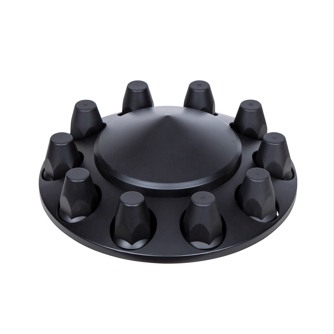 (2) - Matte Black Pointed Front Axle Cover w/ 33mm Thread-on Nut Cover