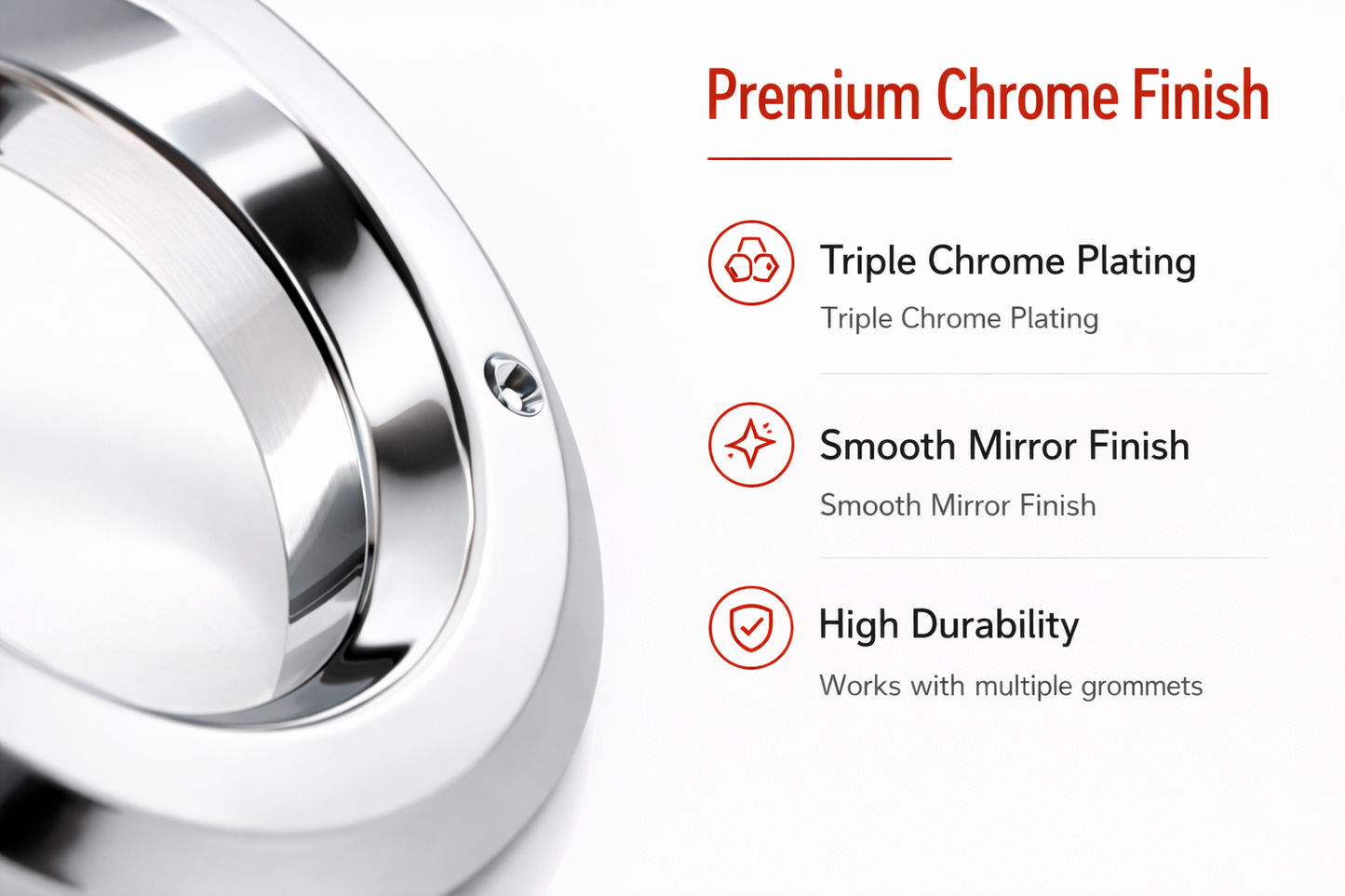 (10) Round Chrome Bezels / Covers 2" LED Side Marker Clearance Lights