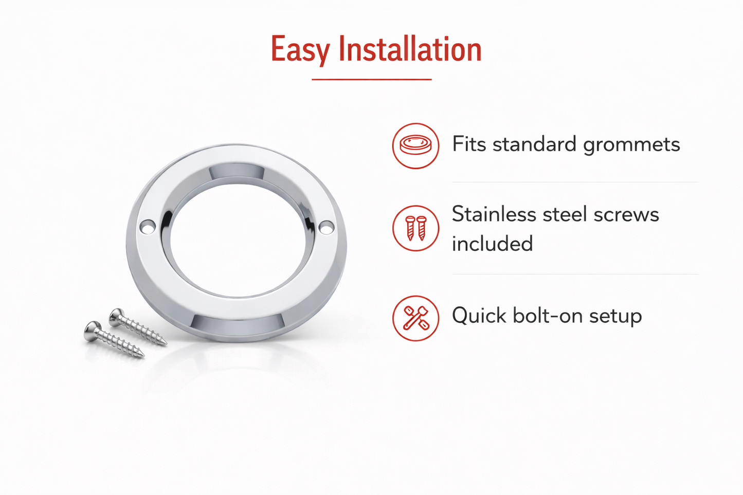 (10) Round Chrome Bezels / Covers 2" LED Side Marker Clearance Lights