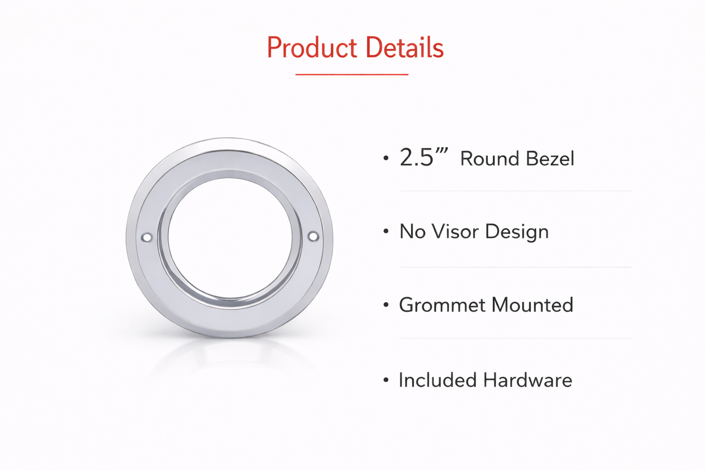 (10) Round Chrome Bezels / Covers 2.5" LED Side Marker Clearance Lights