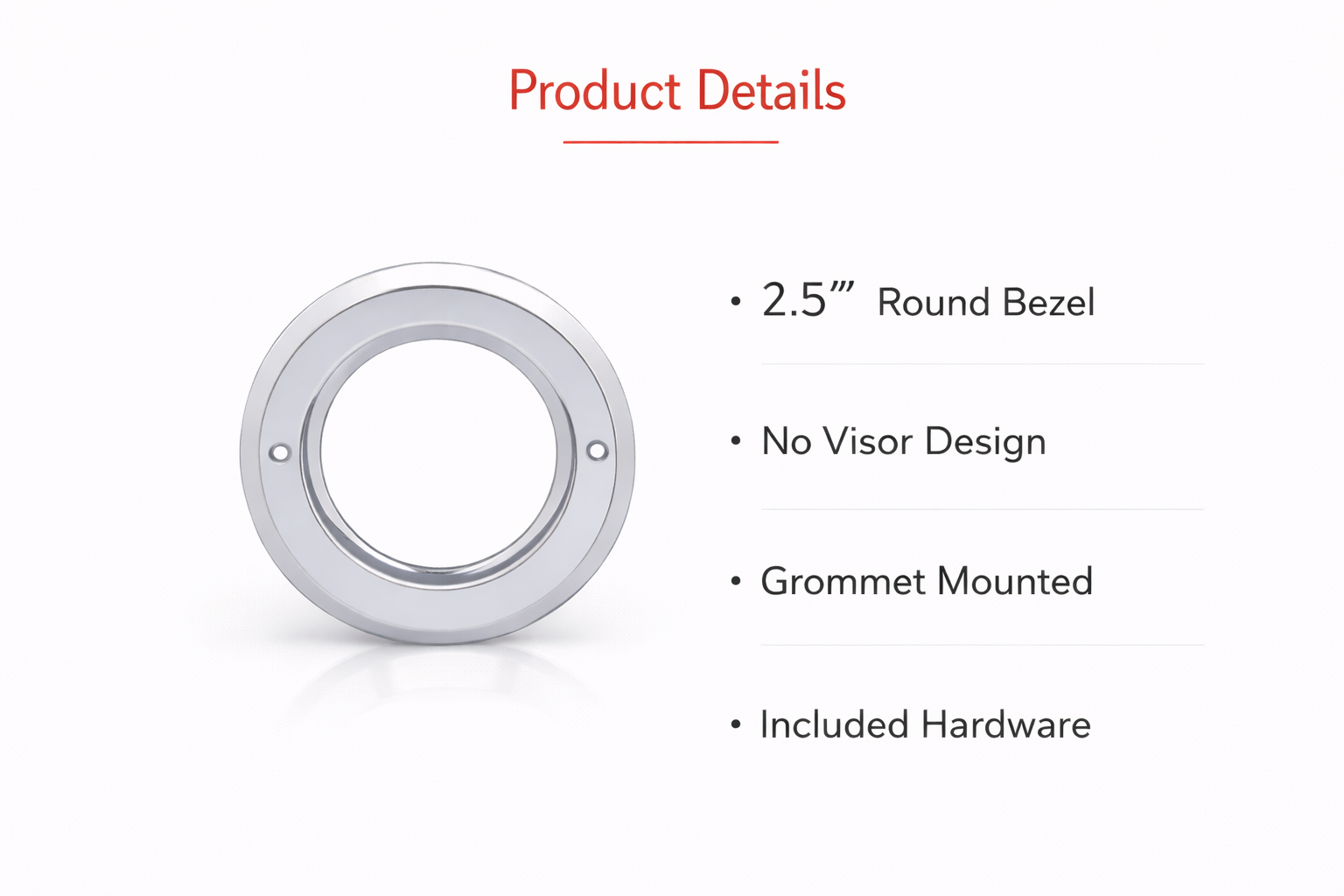 (10) Round Chrome Bezels / Covers 2.5" LED Side Marker Clearance Lights