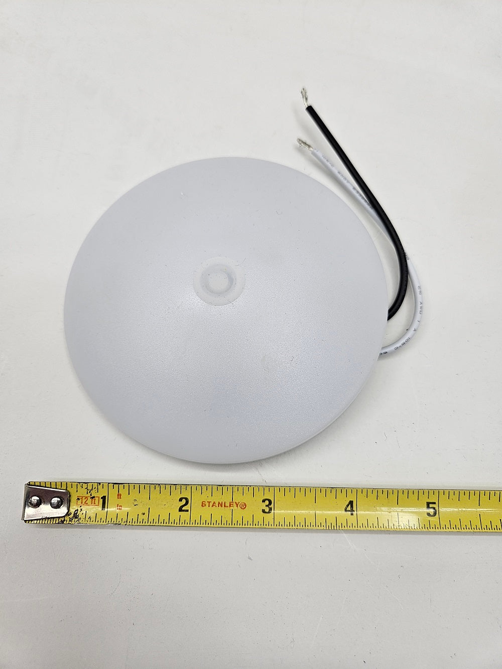 White LED 4.5 inch Round Camper RV Trailer Dome Light / Switch / Metal Base