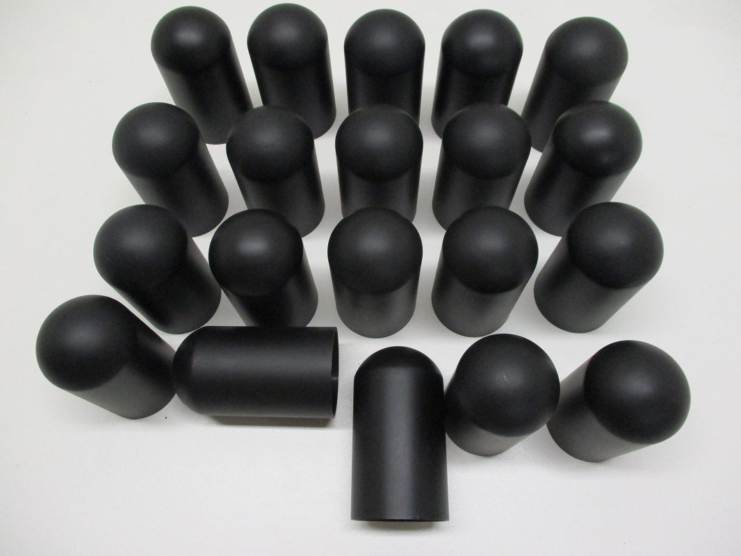 (20) Wheel Lugnut Black Plastic 33mm Thread On Dome Nut Covers Caps / 3 3/4"