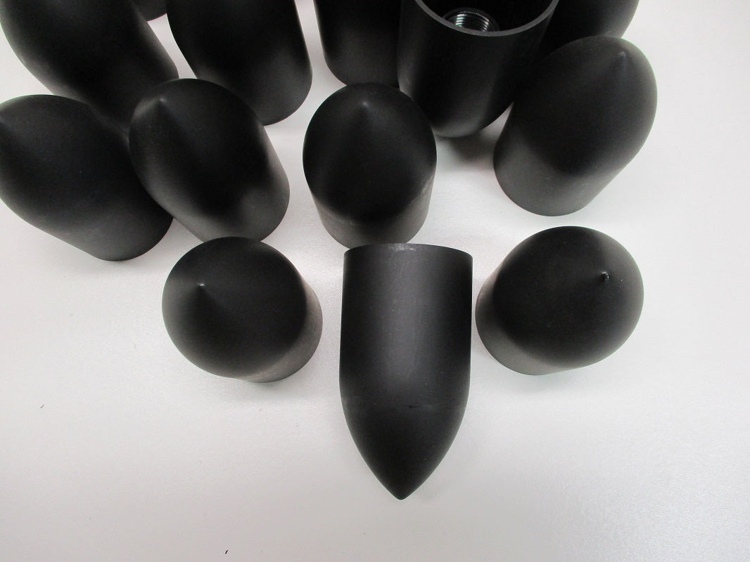 (20) Wheel Lugnut Black Plastic 33mm Thread On Bullet Nut Covers Caps / 3 7/8"