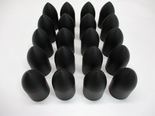 (20) Wheel Lugnut Black Plastic 33mm Thread On Bullet Nut Covers Caps / 3 7/8"