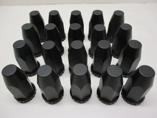 (20) Wheel Lugnut Black Plastic 33mm Thread On Nut Covers Caps / 4"