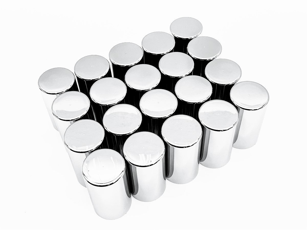 20 Pack 33mm x 3-1/2" Chrome Plastic Cylinder Nut Cover - Push-On