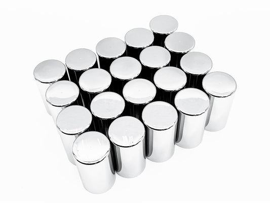 20 Pack 33mm x 3-1/2" Chrome Plastic Cylinder Nut Cover - Push-On