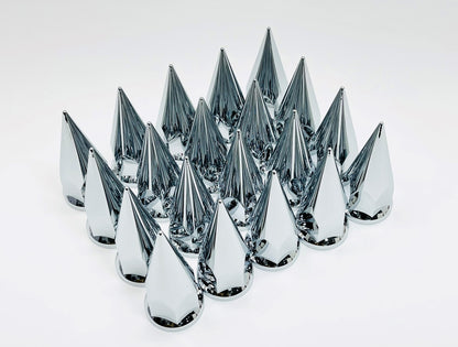 (20) 33mm x 4 7/8" Chrome Plastic Super Spike Nut Cover - Push-On